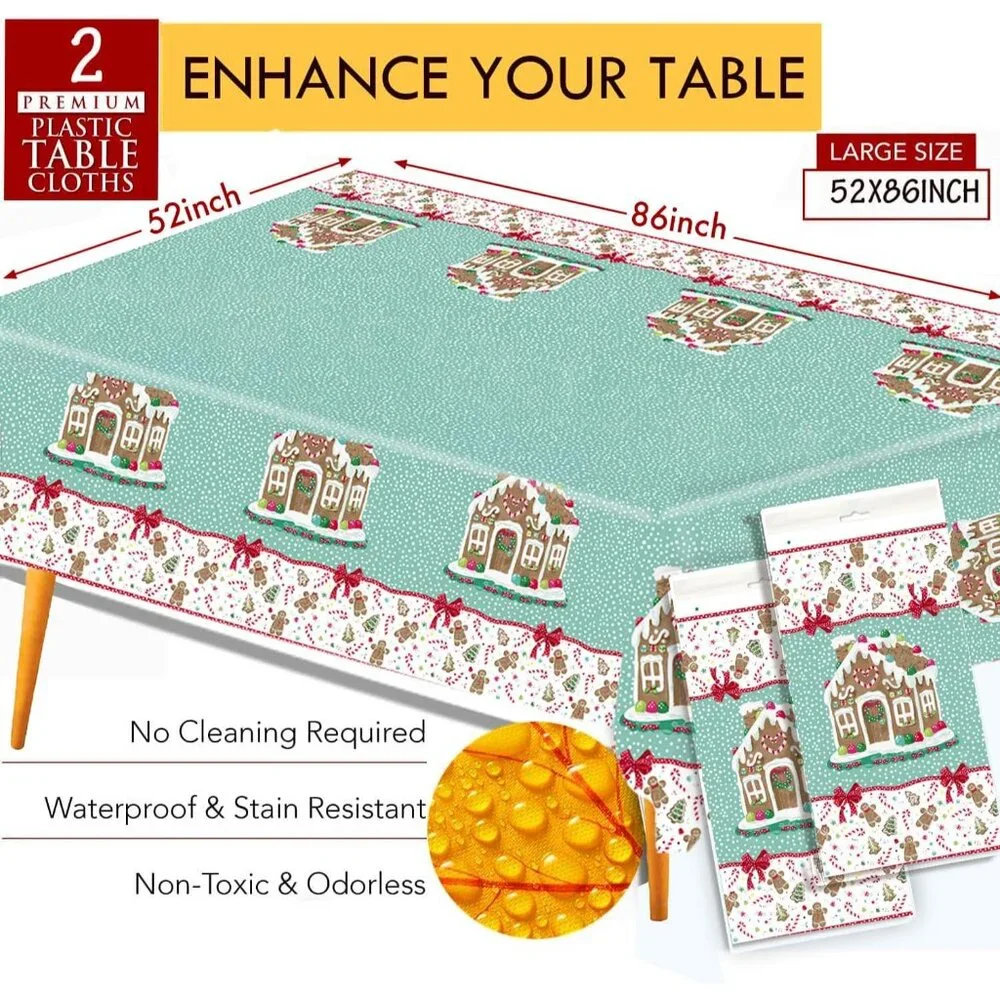 Charming Gingerbread Paper Dinnerware Set for 25 - Perfect for Festive Parties